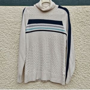 Smartwool Dacono ski sweater turtleneck cream blue green XL  Large